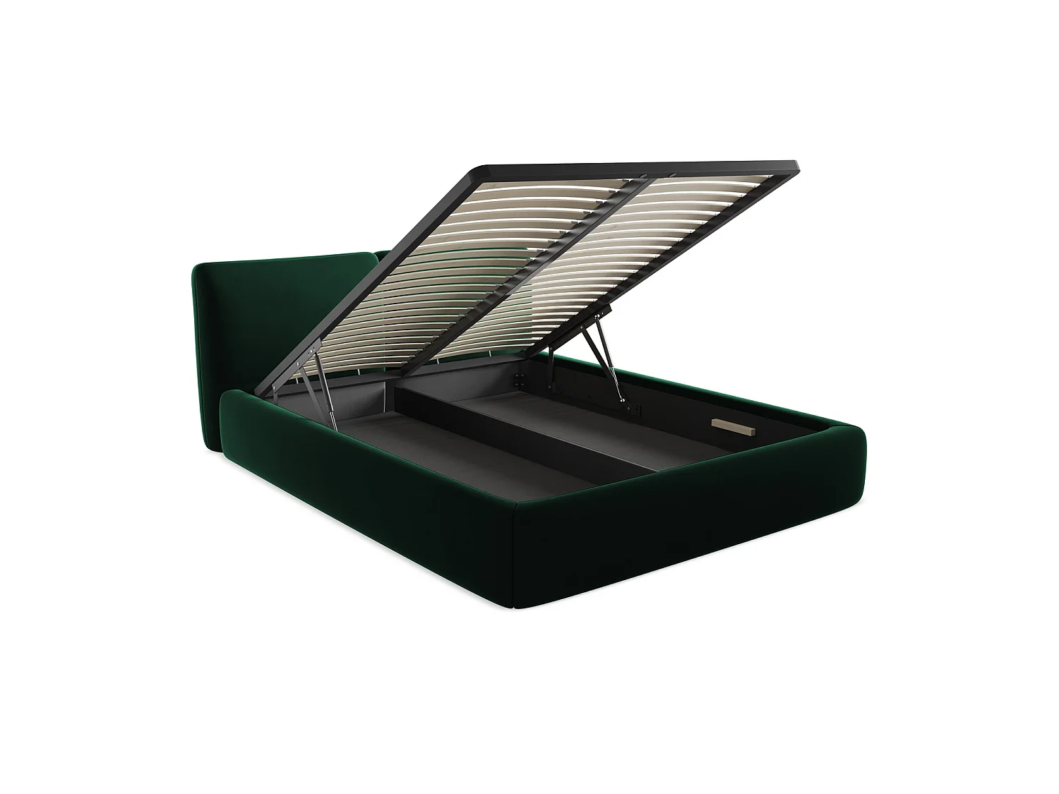 Lit coffre en velours 180 x 228 - bouteille verte - MILANO