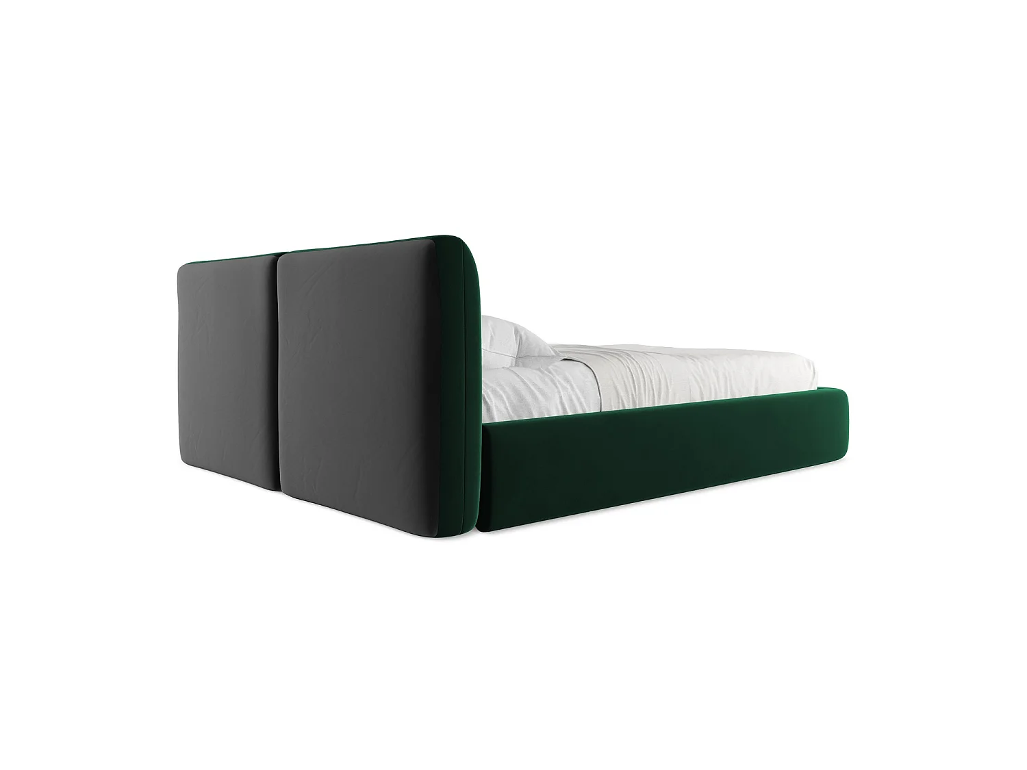 Lit coffre en velours 180 x 228 - bouteille verte - MILANO