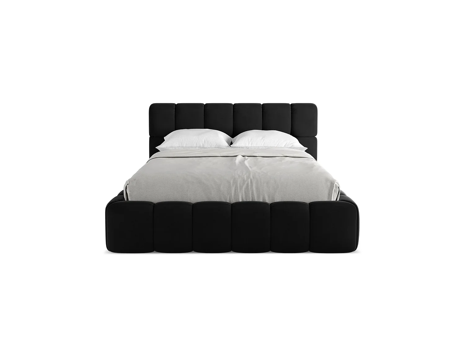 Bed met opbergruimte 160 x 228 - velours - zwart - ROMA