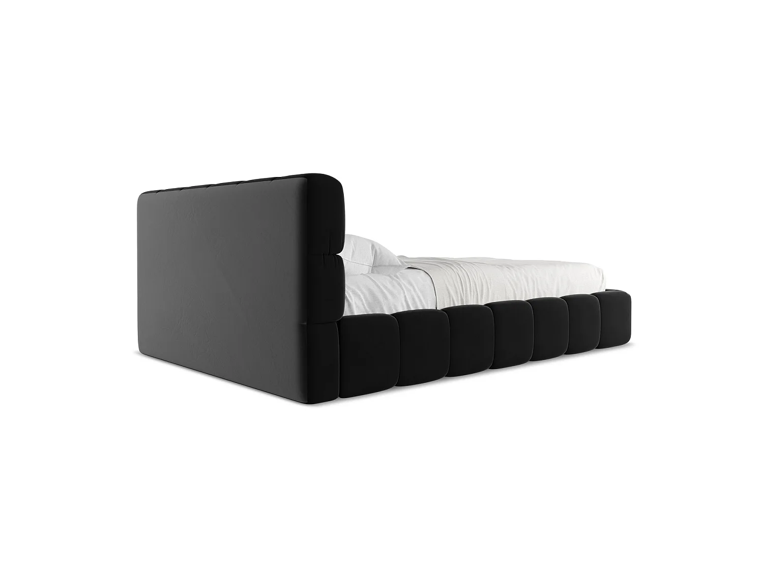 Bed met opbergruimte 160 x 228 - velours - zwart - ROMA