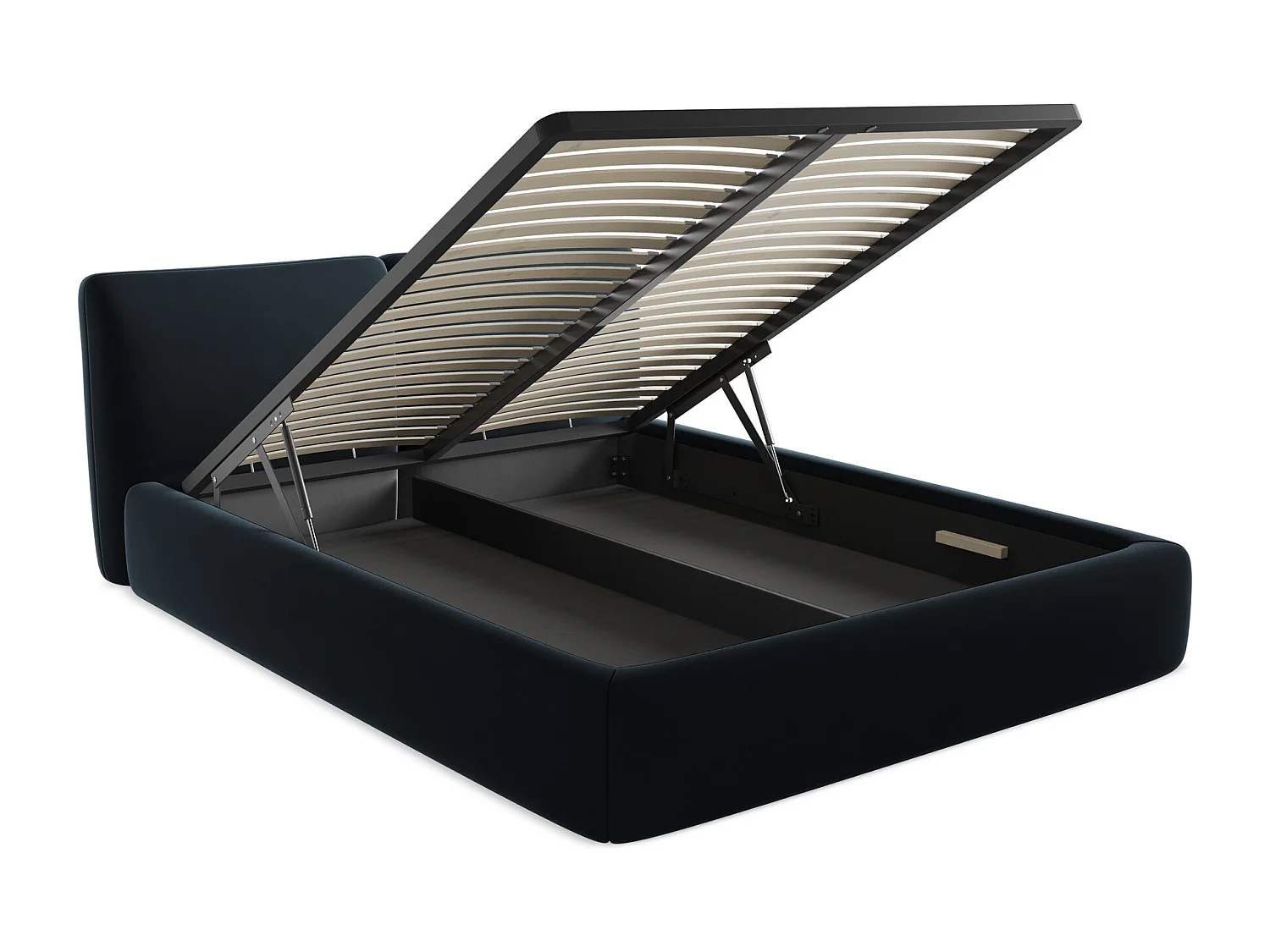 Bett mit Bettkasten - 180 x 228 - Samt - Königsblau - HOKU