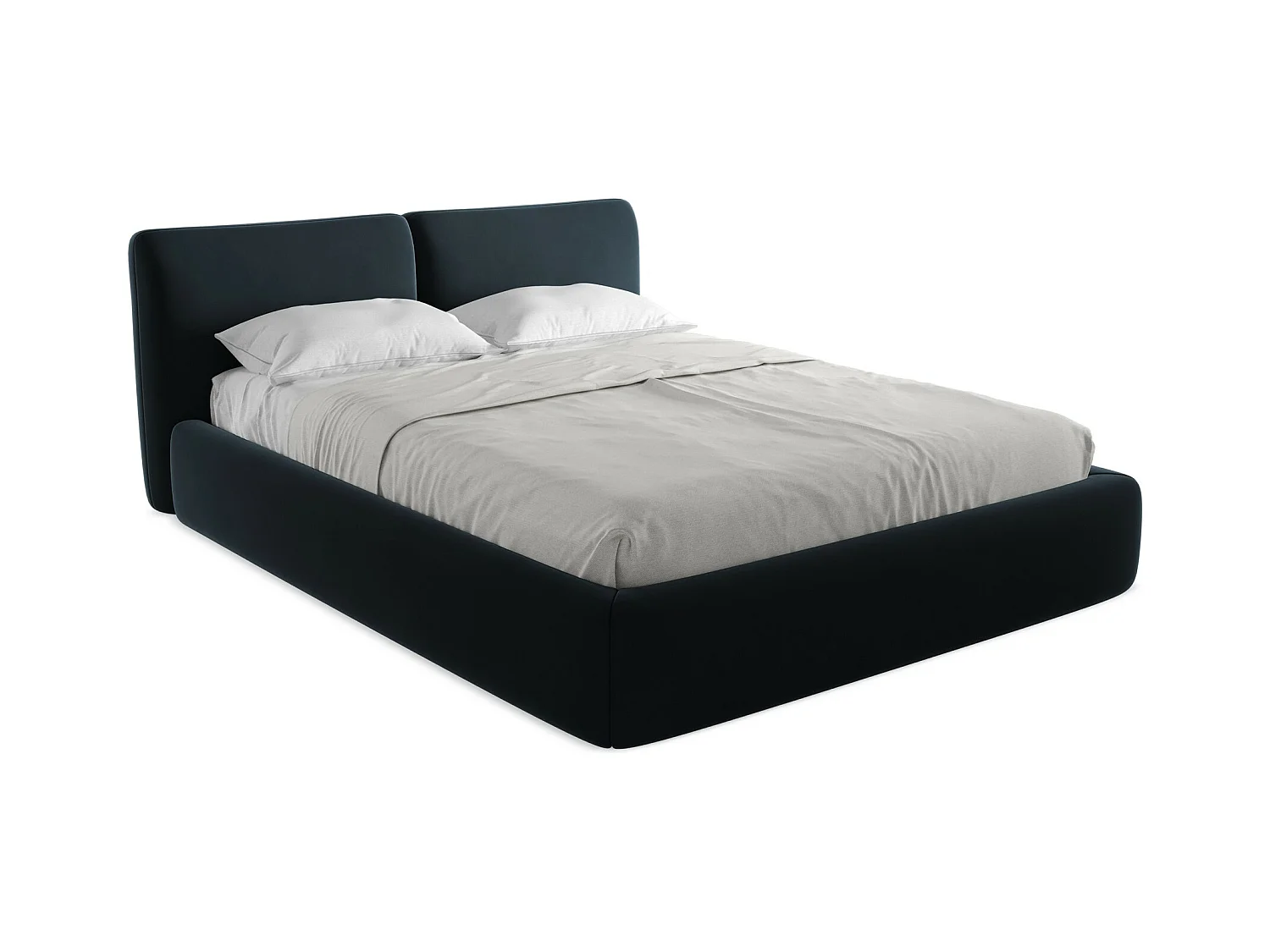 Lit coffre en velours 160 x 200 - bleu royal - HOKU