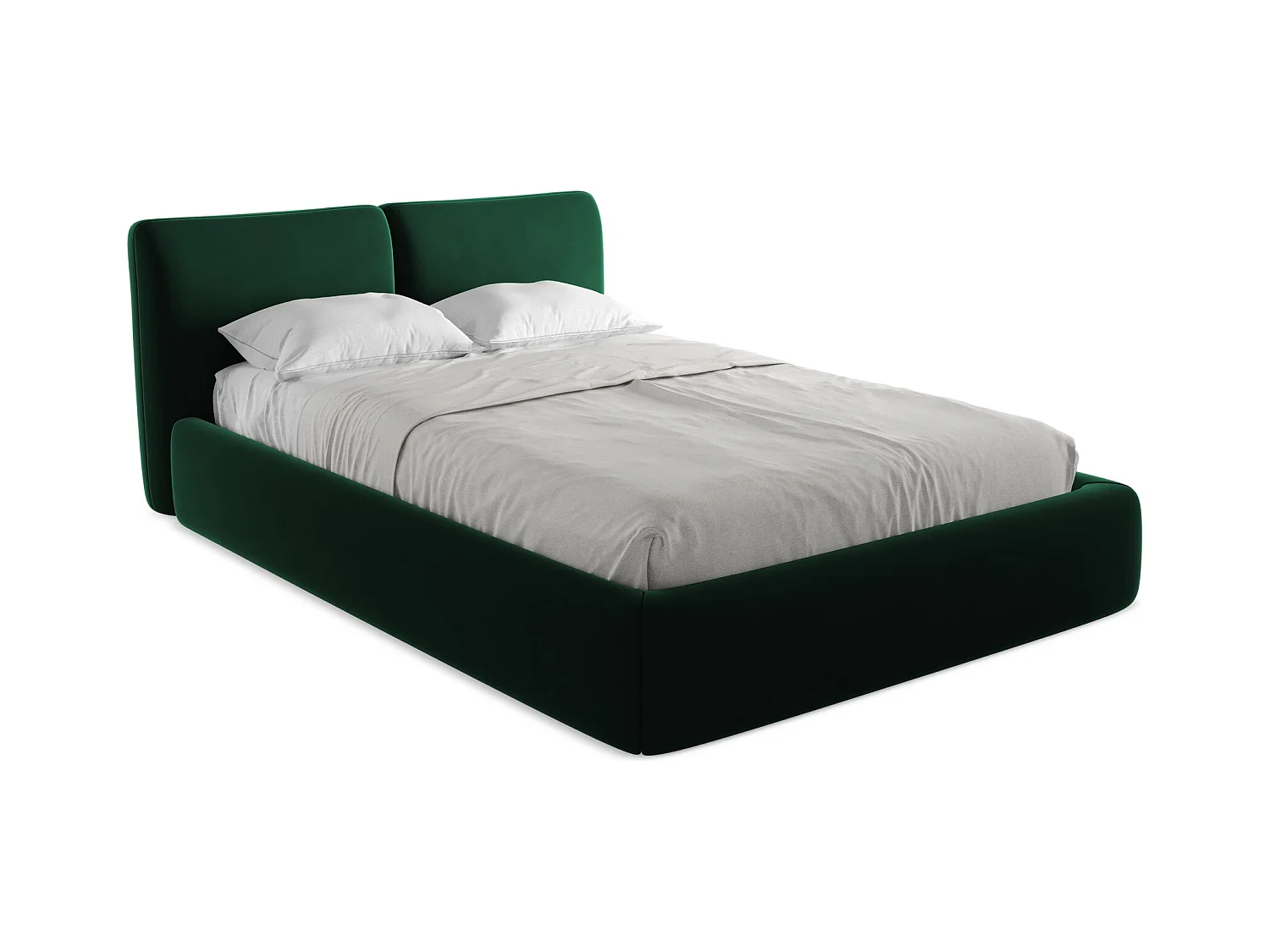 Lit coffre en velours 140 x 200 - bouteille verte - HOKU