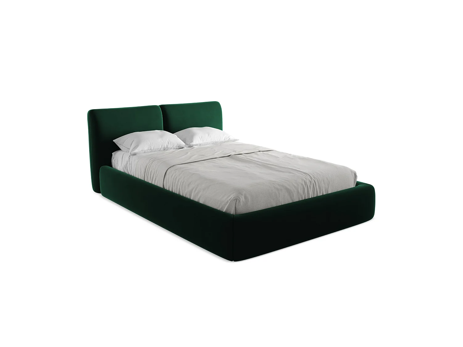 Lit coffre en velours 160 x 228 - bouteille verte - MILANO