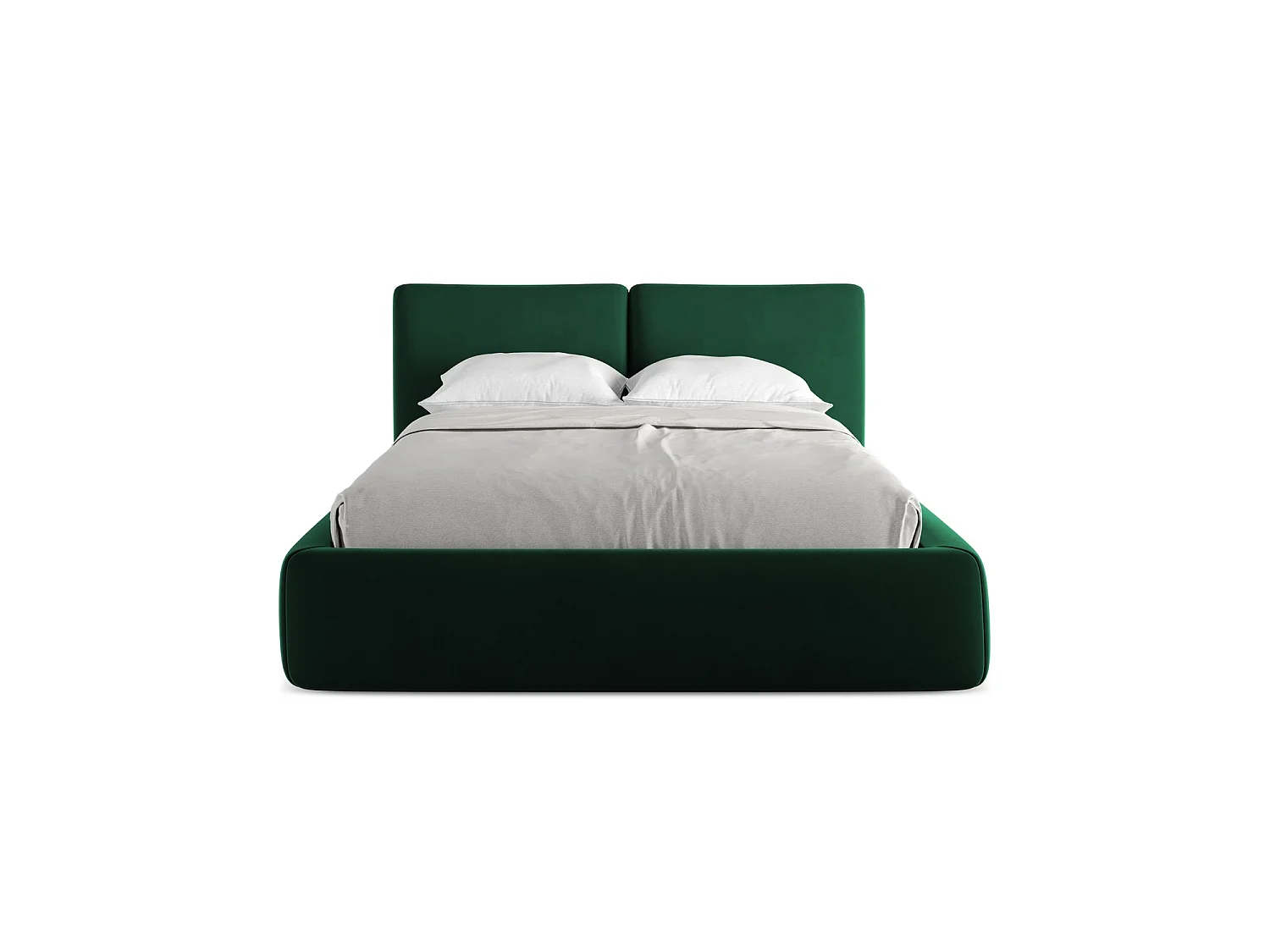 Lit coffre en velours 160 x 228 - bouteille verte - MILANO