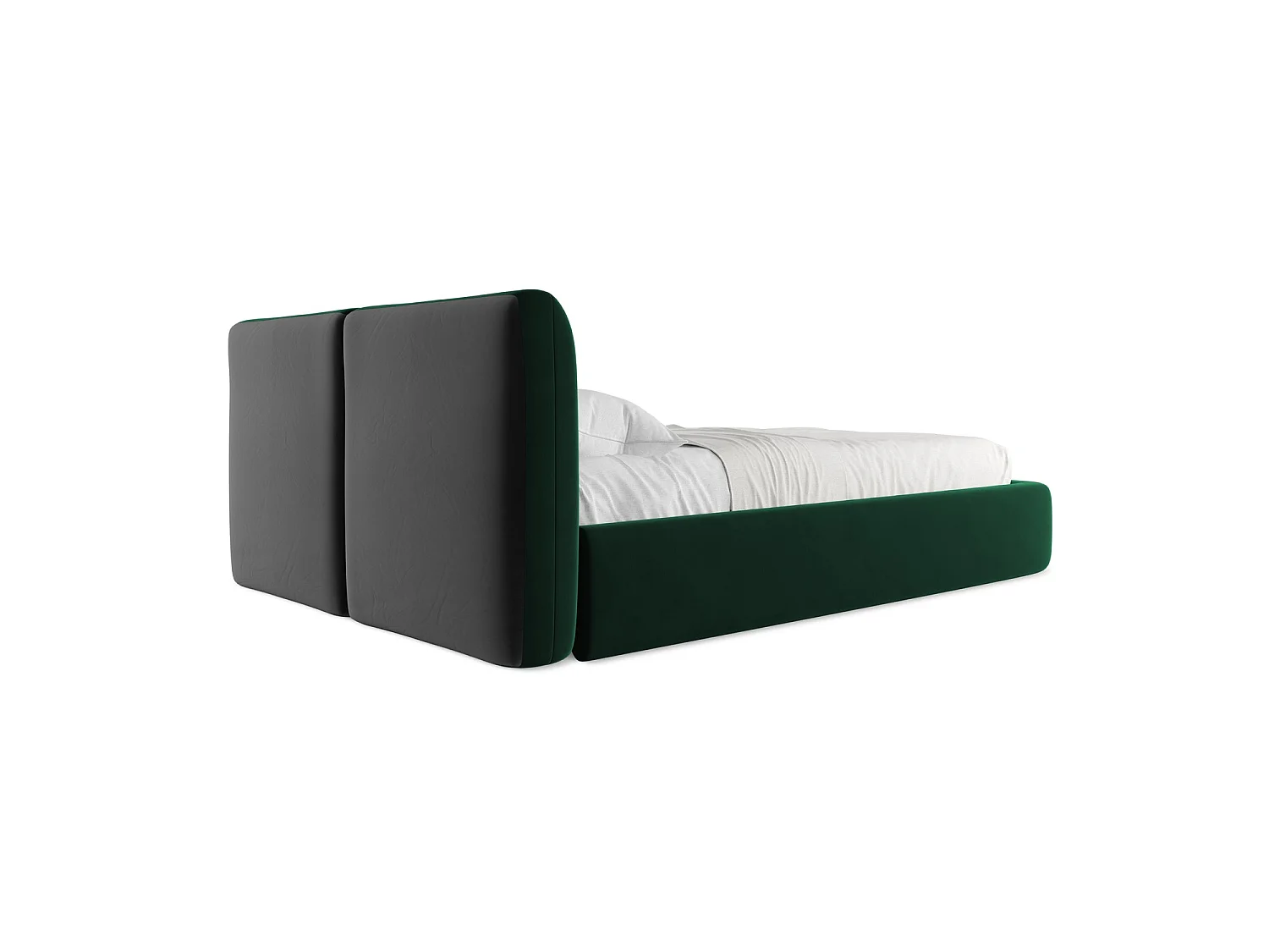 Lit coffre en velours 160 x 228 - bouteille verte - MILANO