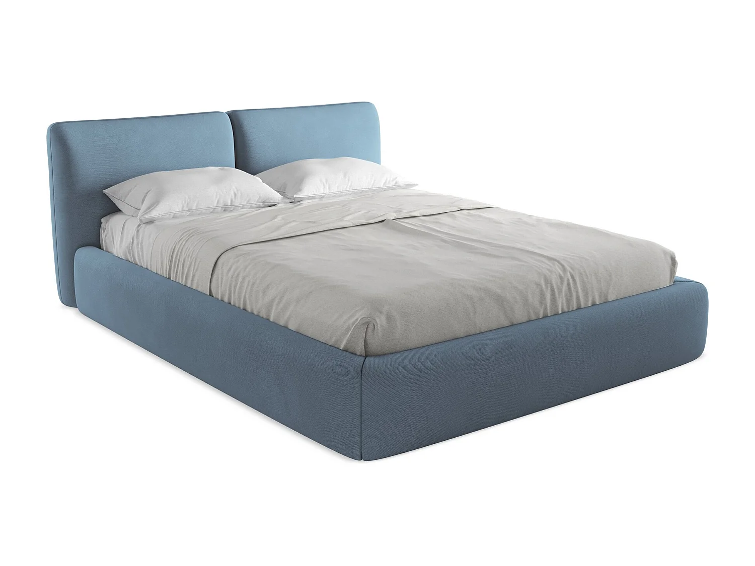 Bed met opbergruimte 180 x 228 - chenille stof - jeans - HOKU
