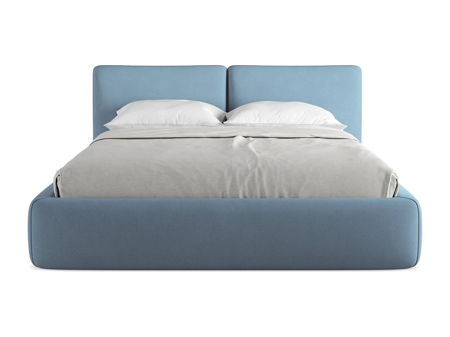 Bed met opbergruimte 180 x 228 - chenille stof - jeans - HOKU