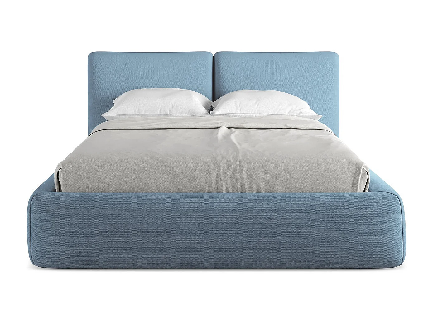 Bed met opbergruimte 160 x 228 - chenille stof - lichtgrijs - HOKU