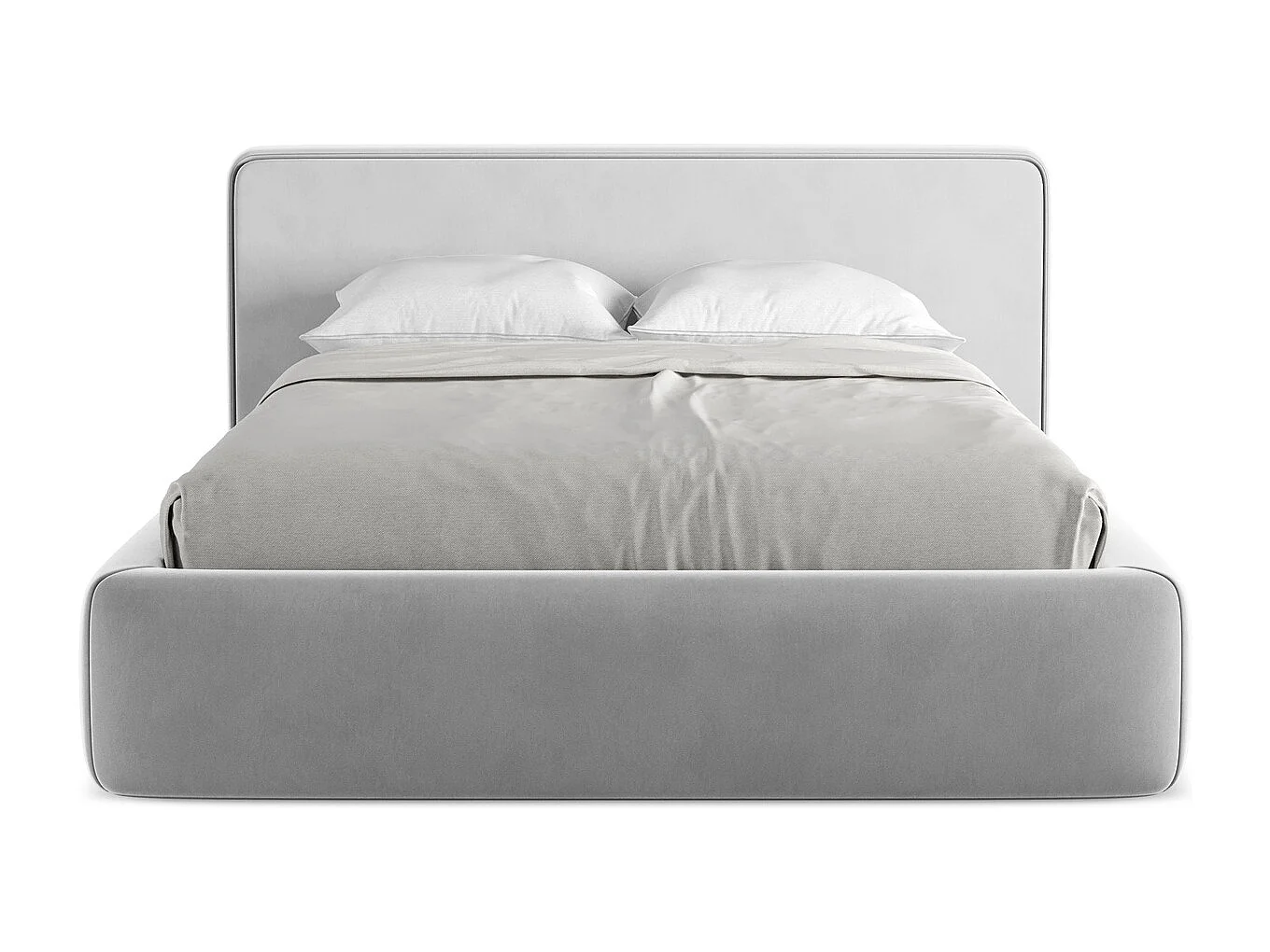 Lit coffre en velours 140 x 200 - gris - KIANA