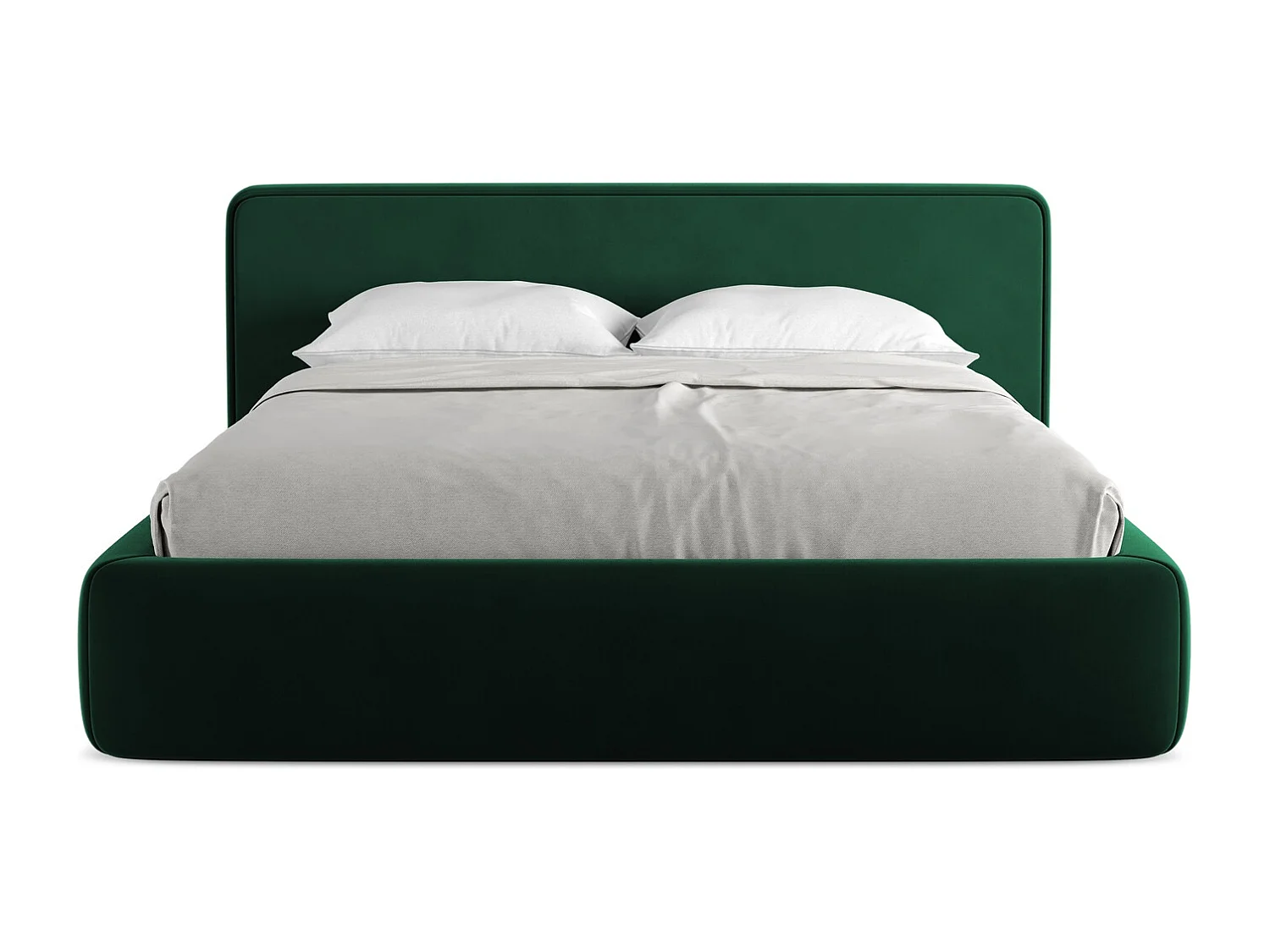 Lit coffre en velours 160 x 200 - bouteille verte - KIANA