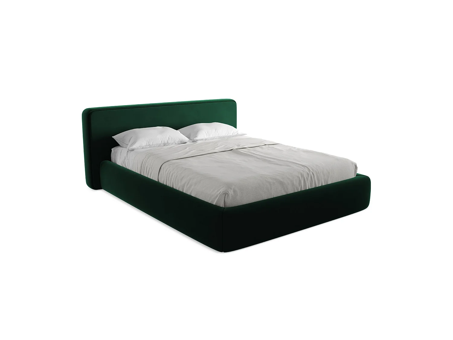 Bed met opbergruimte 200 x 225 - velours - flessengroen - FIRENZE