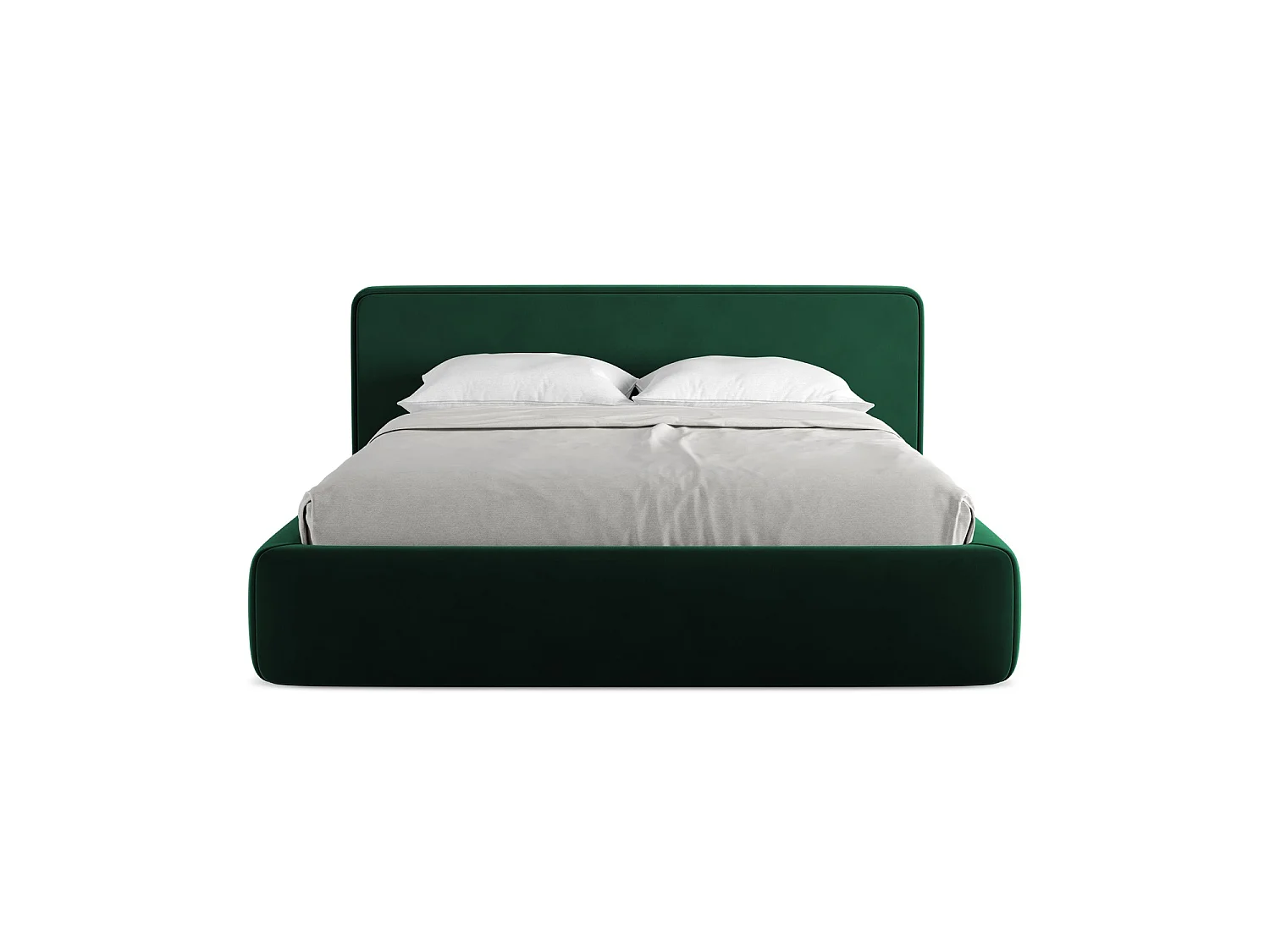 Bed met opbergruimte 200 x 225 - velours - flessengroen - FIRENZE