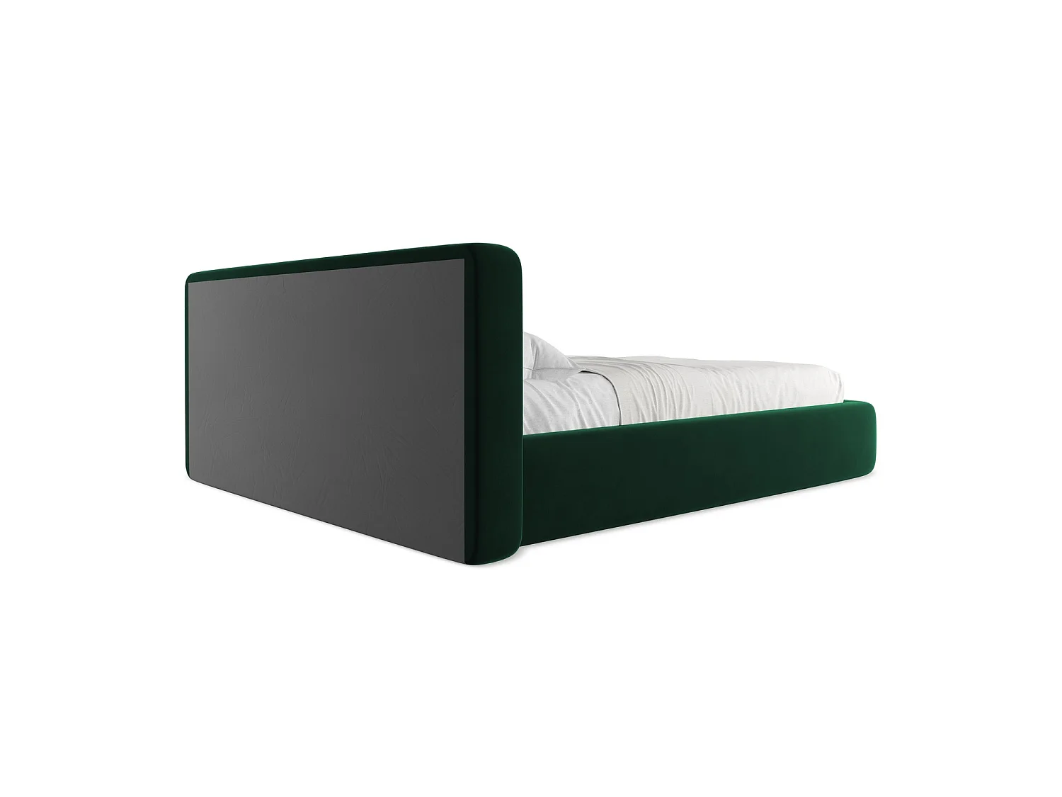 Bed met opbergruimte 200 x 225 - velours - flessengroen - FIRENZE