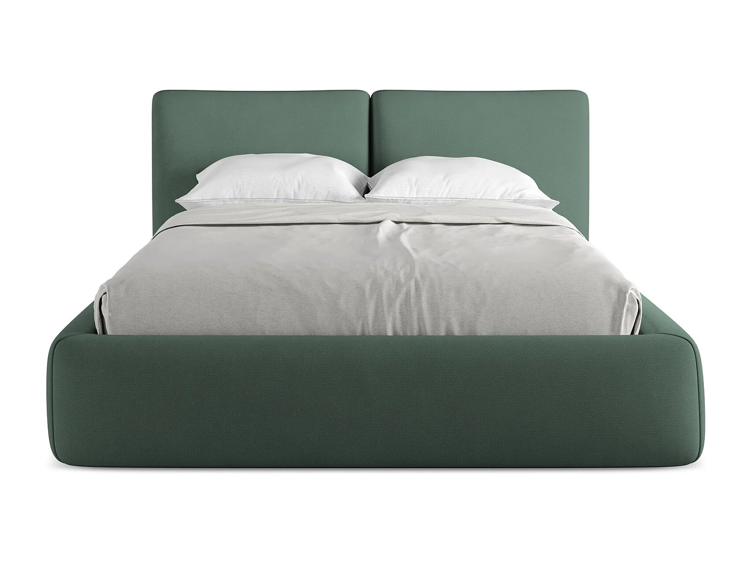Lit coffre en tissu chenille 140 x 200 - vert - HOKU