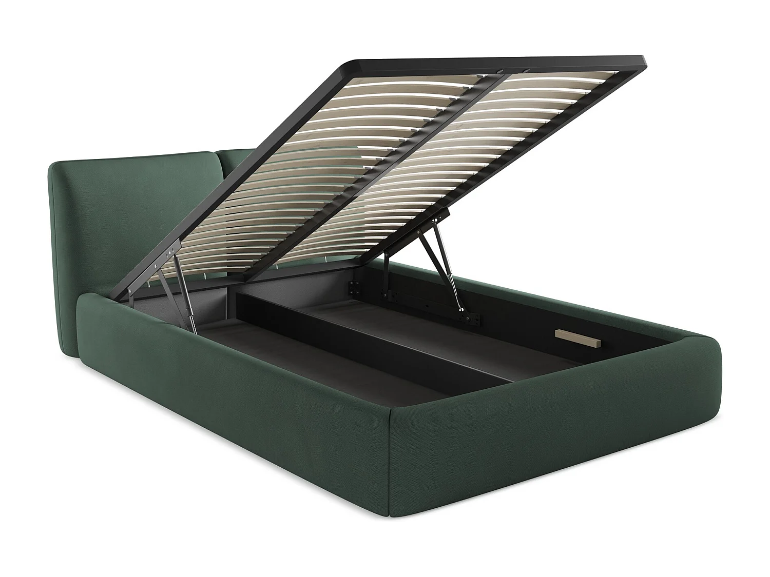 Lit coffre en tissu chenille 140 x 200 - vert - HOKU