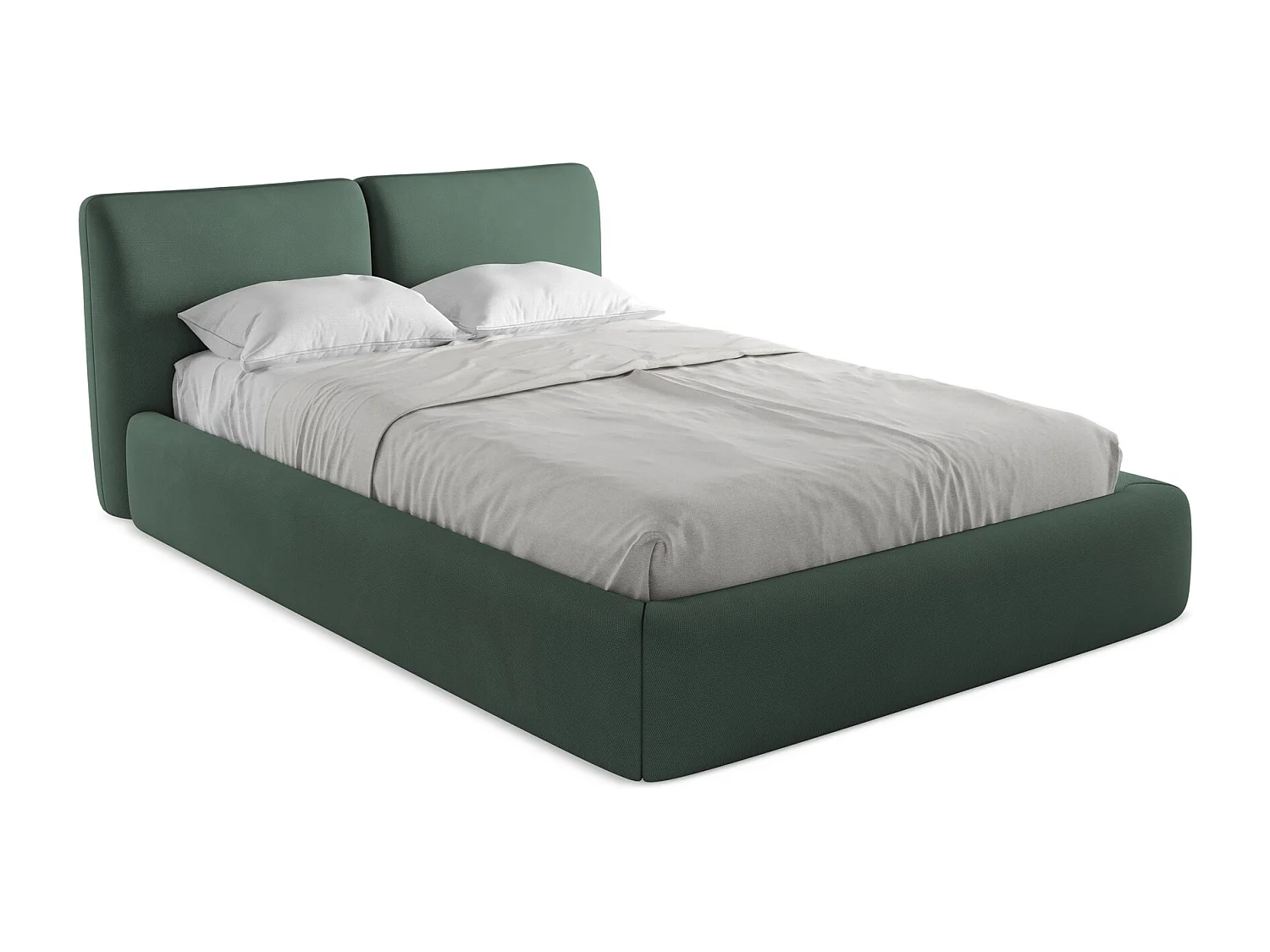 Lit coffre en tissu chenille 140 x 200 - vert - HOKU