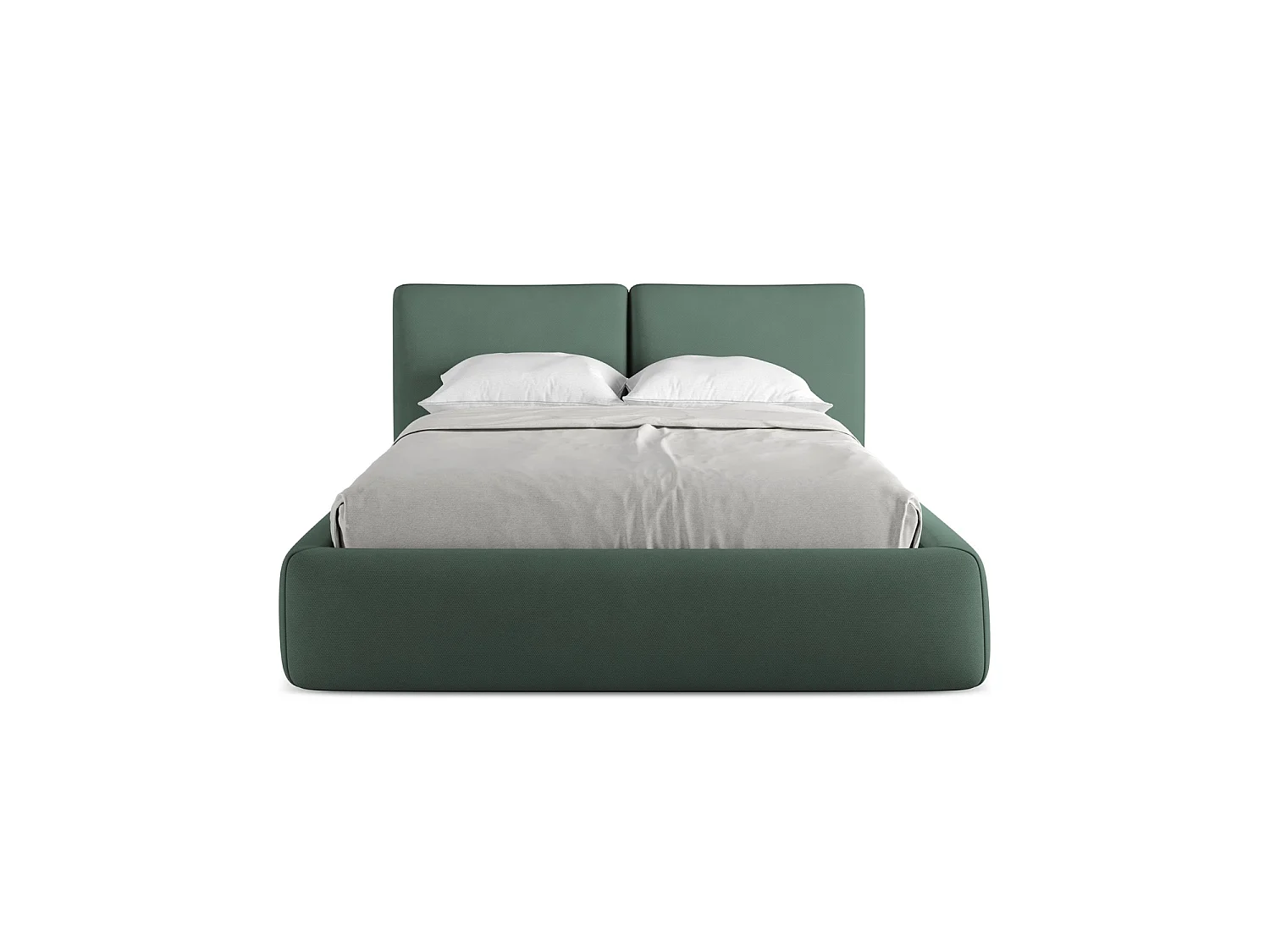 Bett mit Bettkasten - 160 x 228 - Chenille - Grün - MILANO