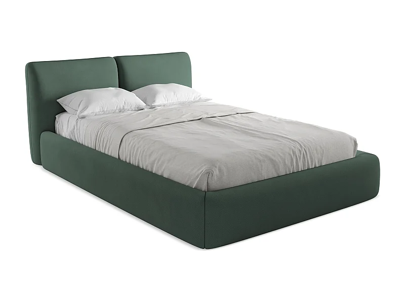 Lit coffre en tissu chenille 140 x 200 - vert - HOKU