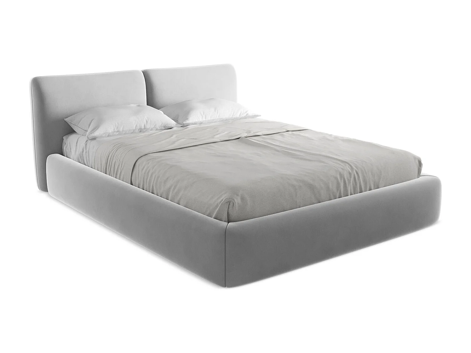 Lit coffre en velours 160 x 200 - acier - HOKU