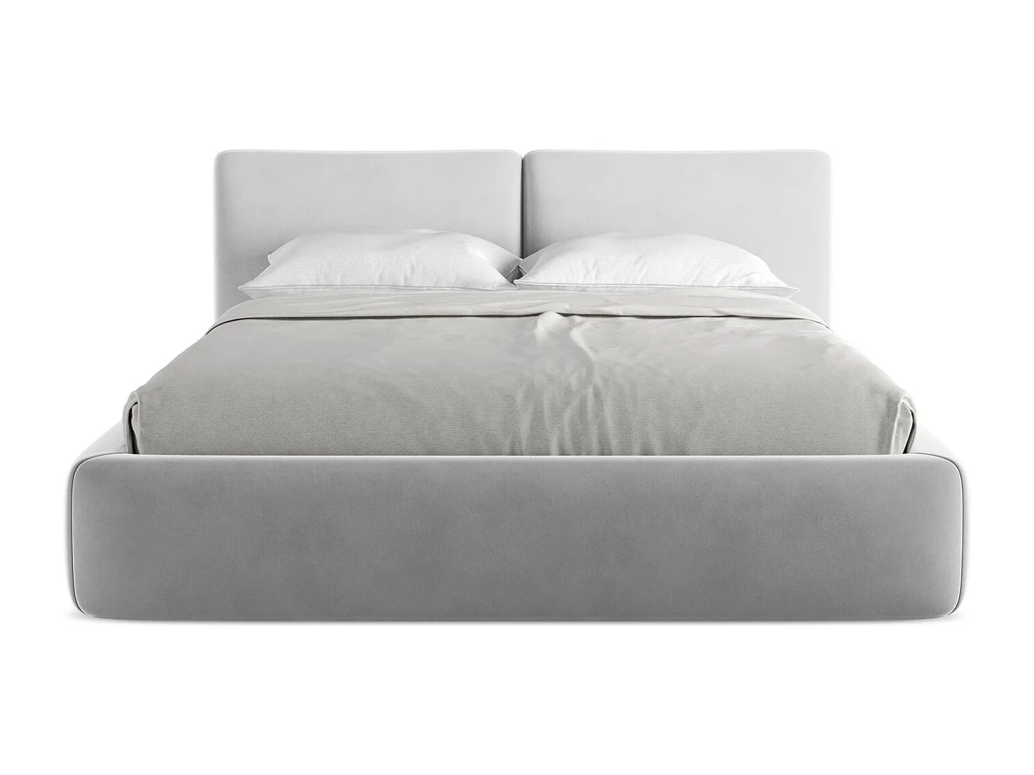 Lit coffre en velours 160 x 200 - acier - HOKU