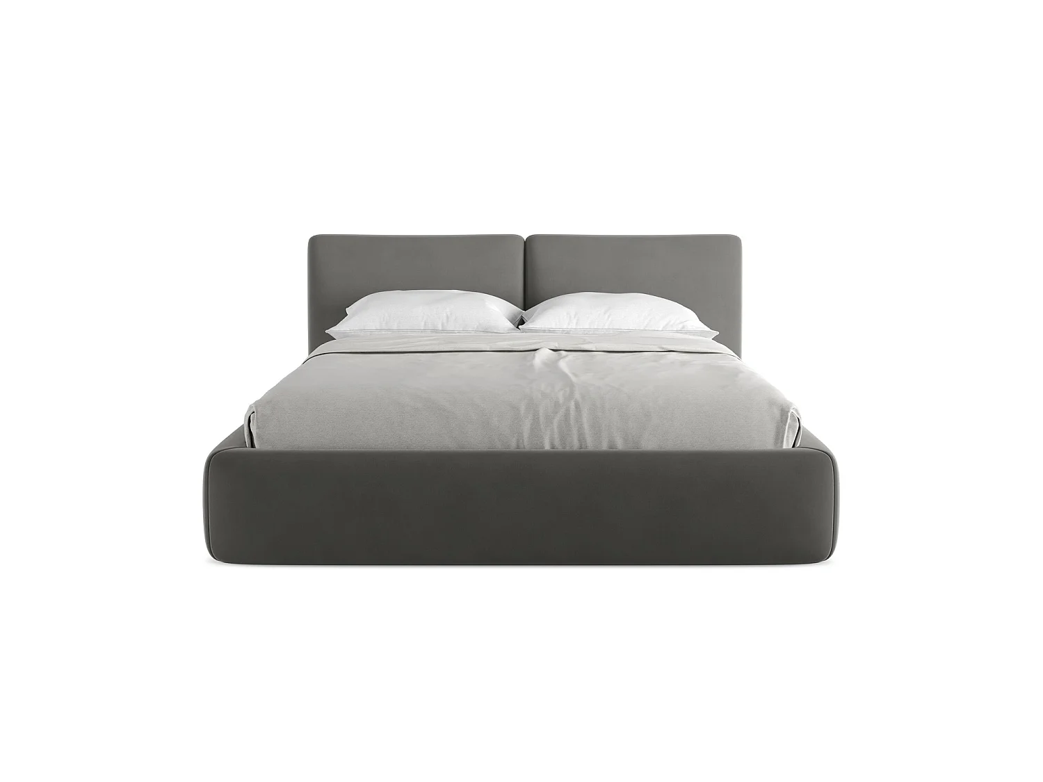 Lit coffre en velours 180 x 228 - acier - MILANO