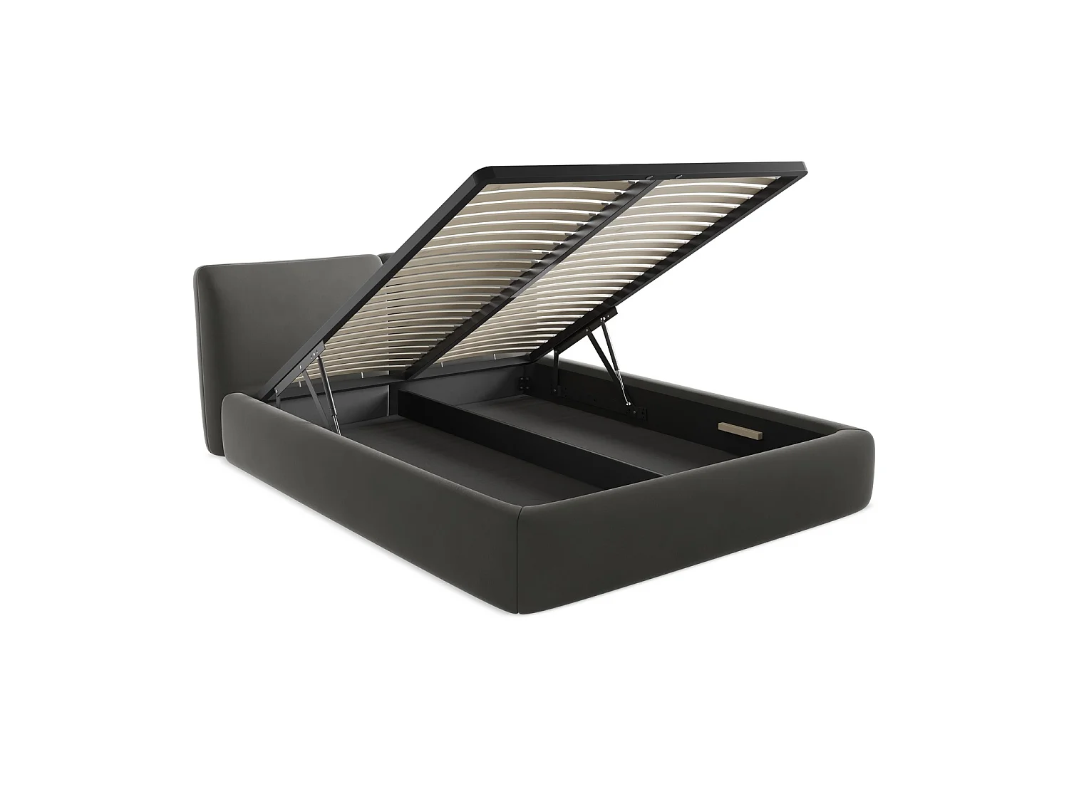 Lit coffre en velours 180 x 228 - acier - MILANO