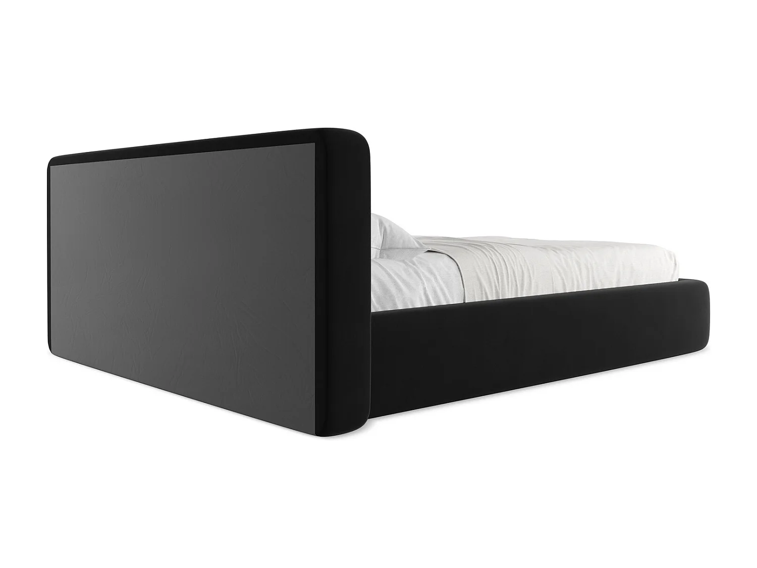 Lit coffre en velours 160 x 200 - noir - KIANA