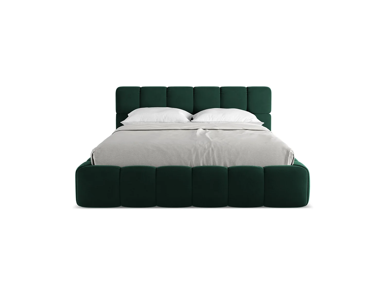 Bed met opbergruimte 180 x 228 - velours - flessengroen - ROMA