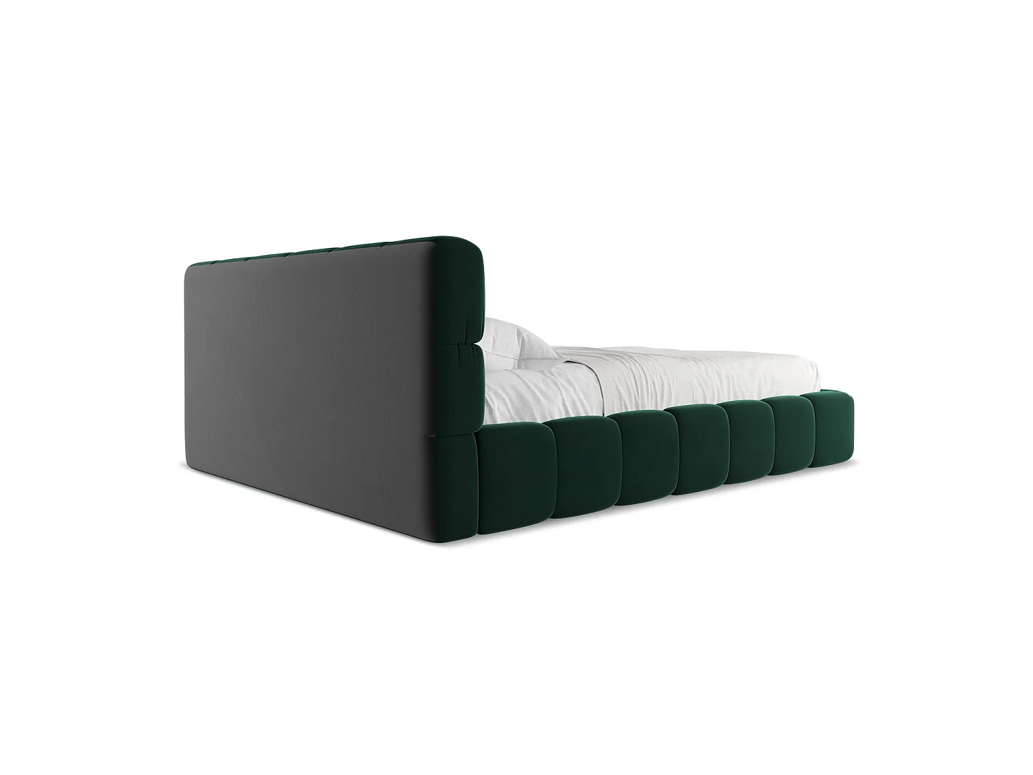 Bed met opbergruimte 180 x 228 - velours - flessengroen - ROMA