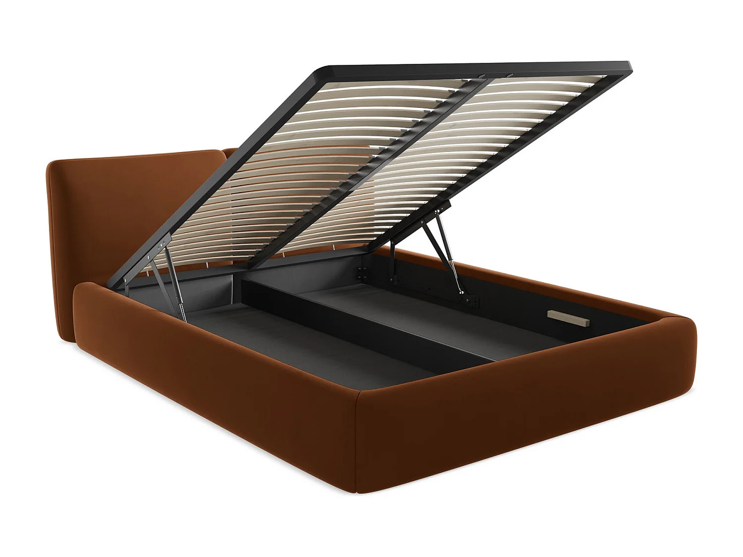 Łóżko 180 x 228 - z weluru - terakota - HOKU