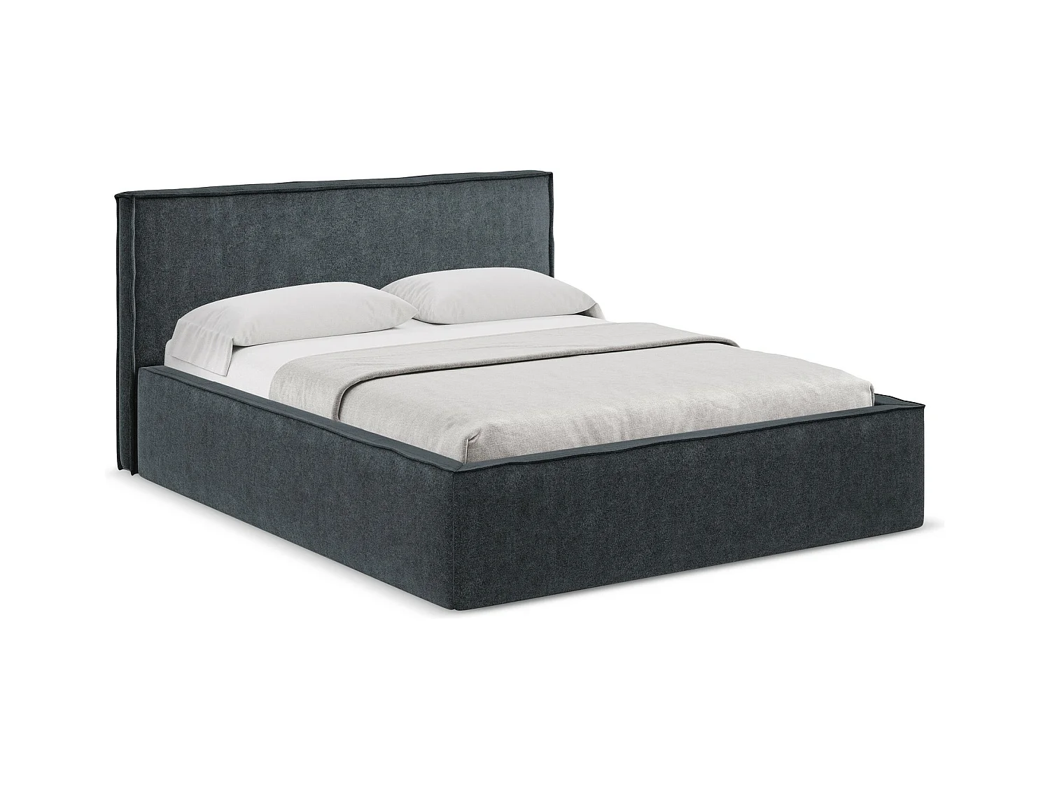 Bed met opbergruimte 180 x 228 - bouclé - staal - ANANI