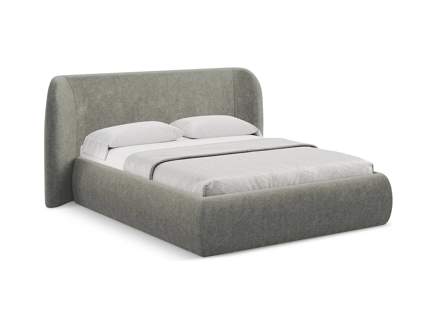 Bed met opbergruimte 230 x 215 - bouclé - olifant - HAUKE