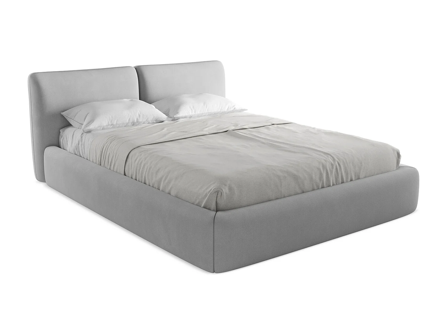 Lit coffre en tissu chenille 160 x 200 - graphite - HOKU