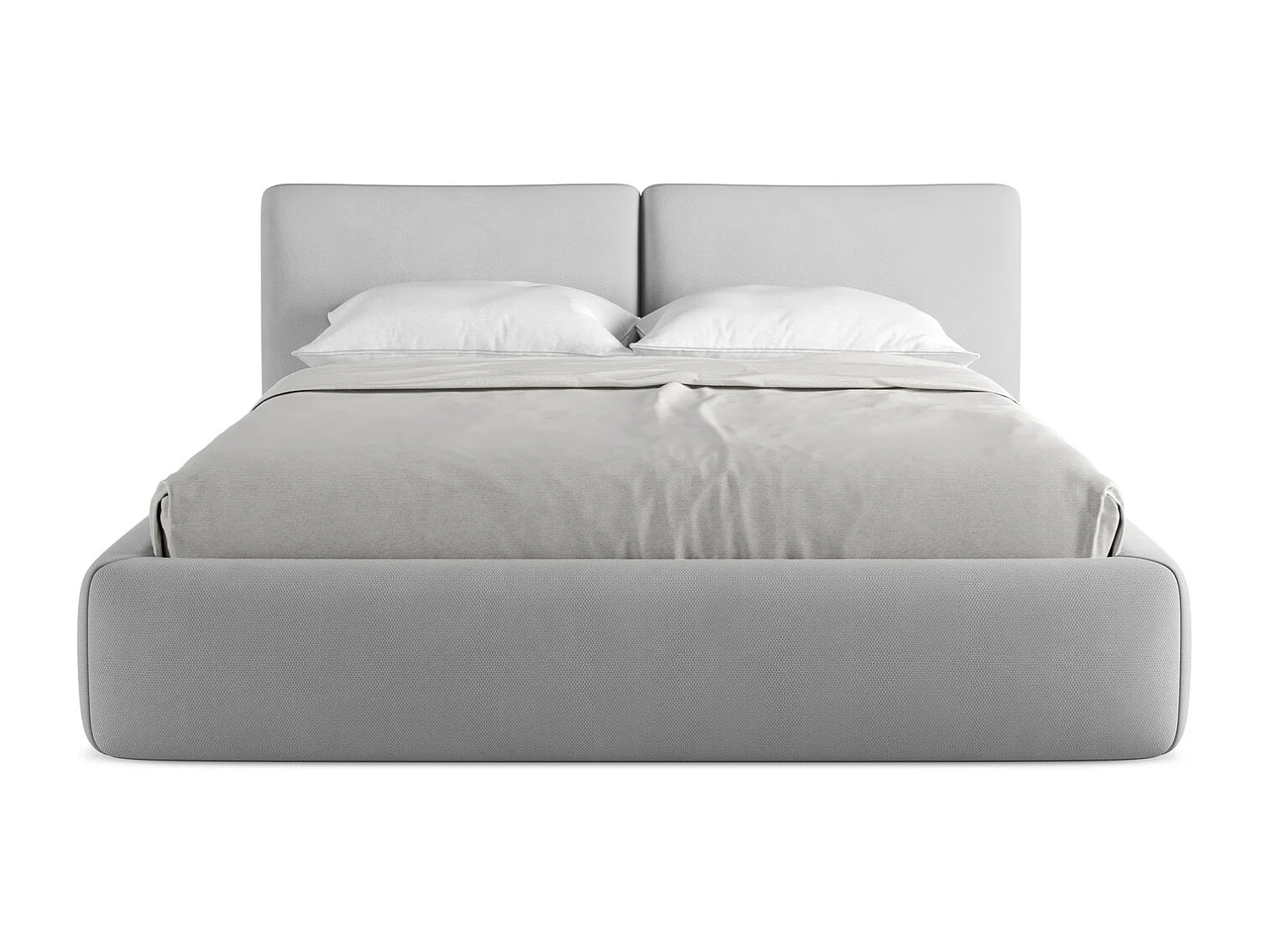 Lit coffre en tissu chenille 160 x 200 - graphite - HOKU