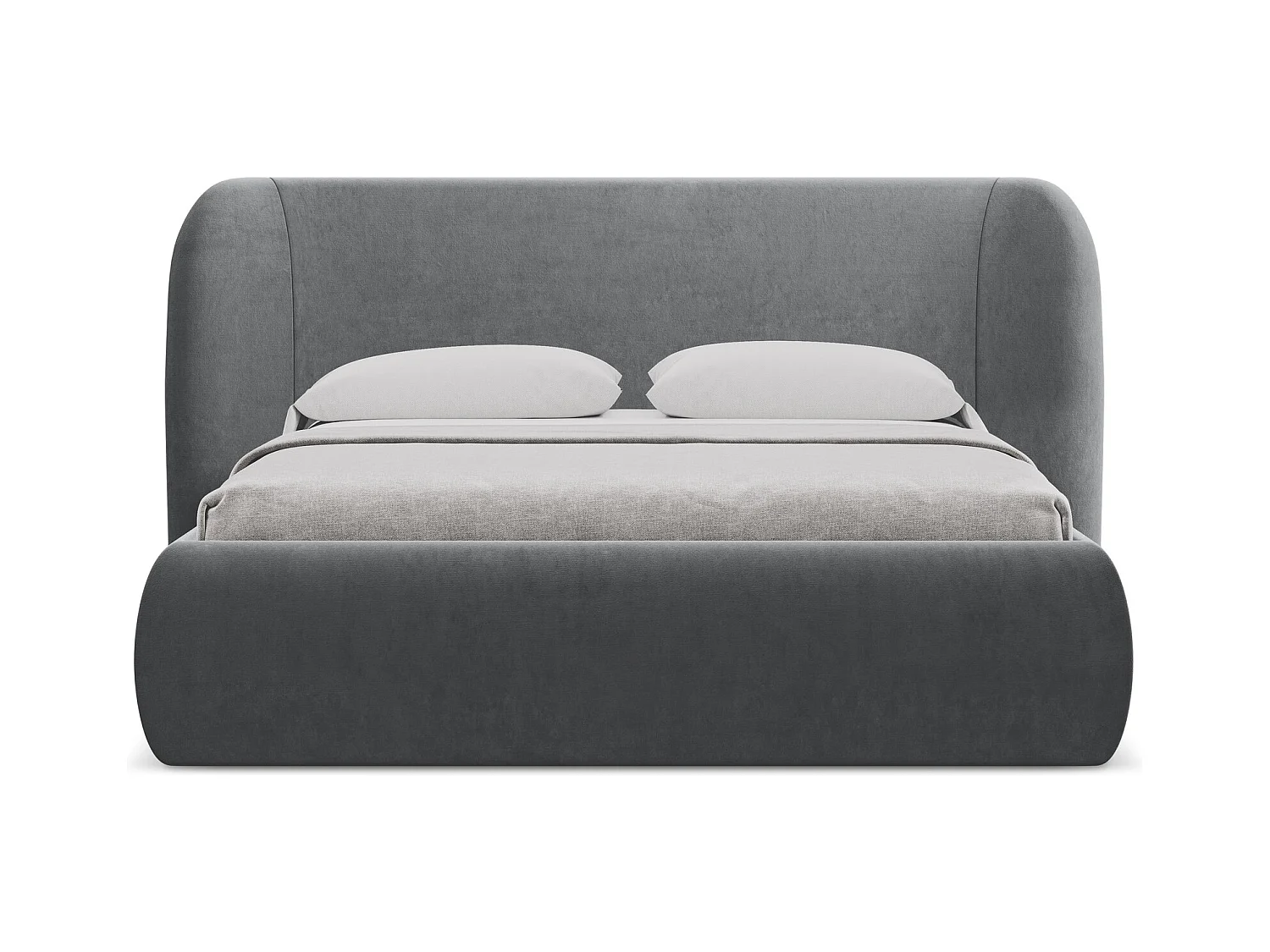 Bett mit Bettkasten - 210 x 215 - Samt - Stahl - HAUKE