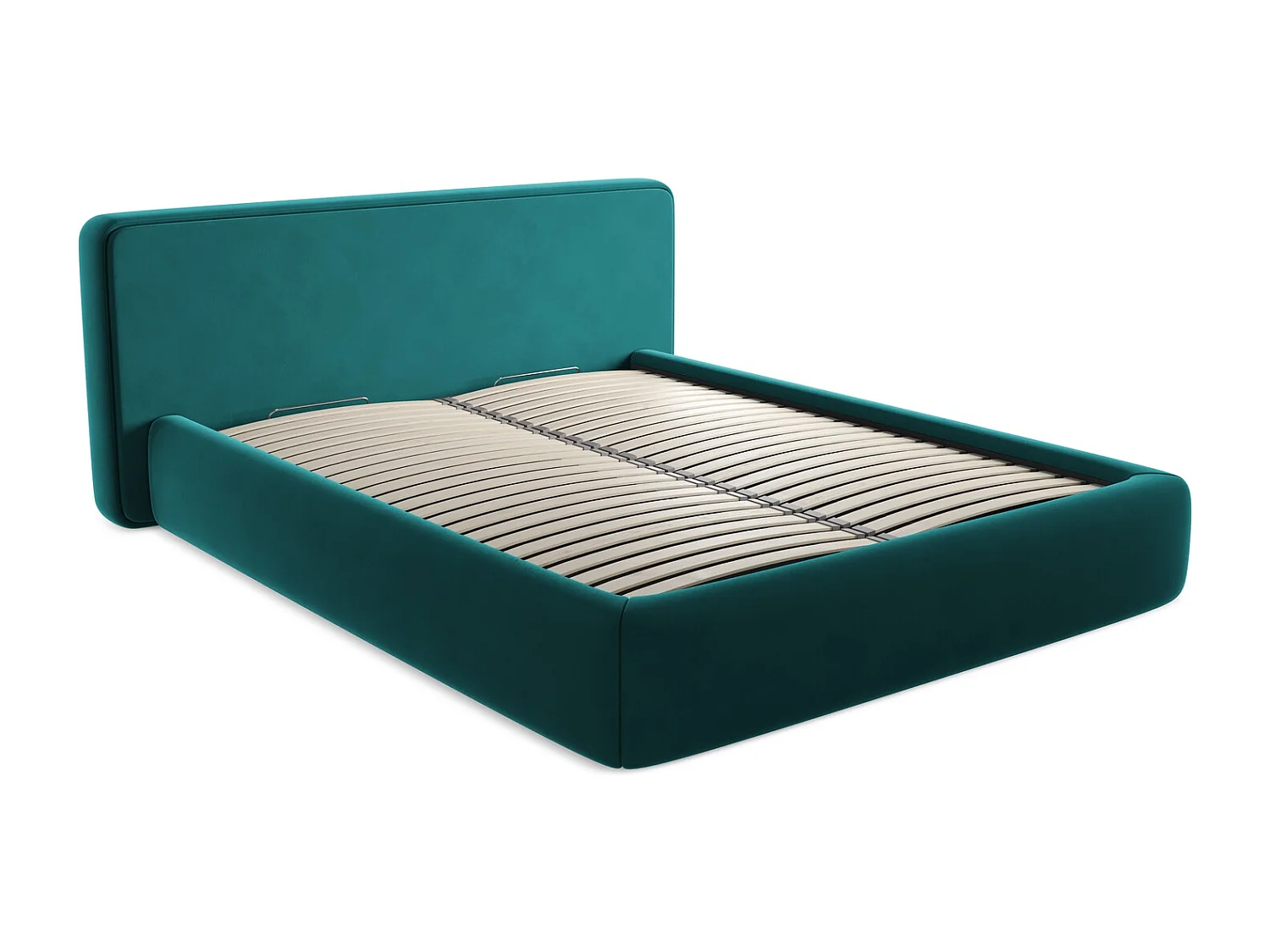 Lit coffre en velours 160 x 200 - marin - KIANA