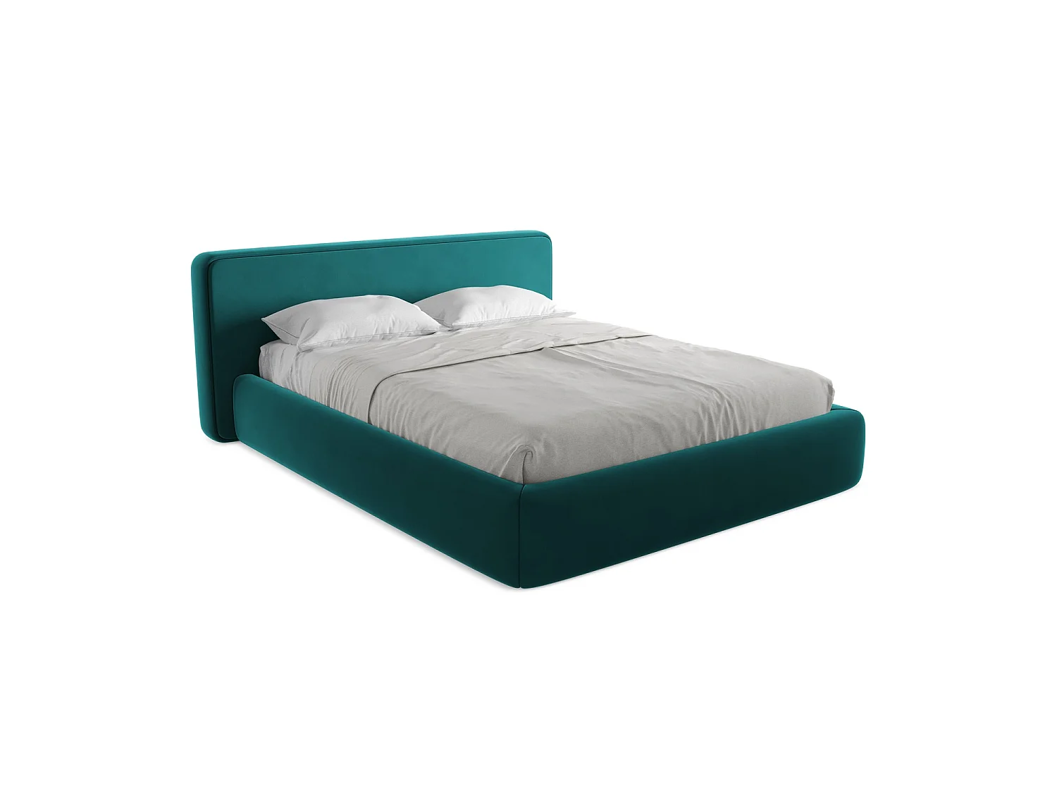 Lit coffre en velours 200 x 225 - marin - FIRENZE