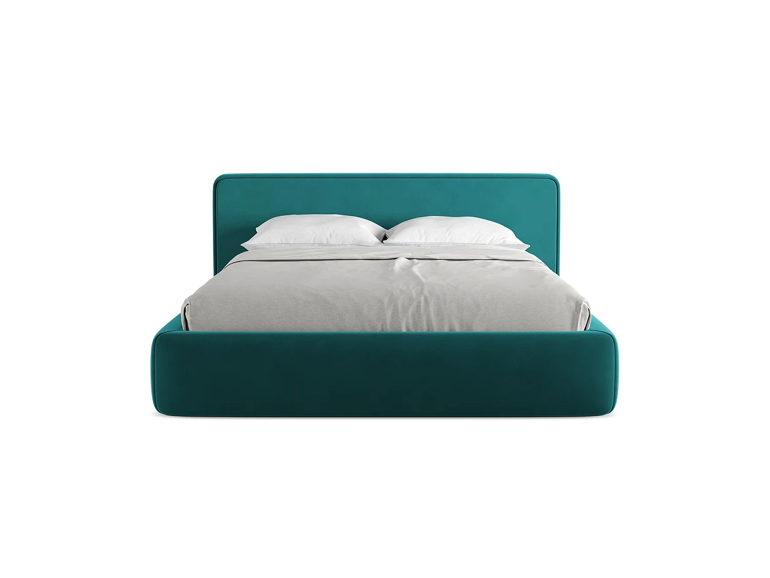 Lit coffre en velours 200 x 225 - marin - FIRENZE