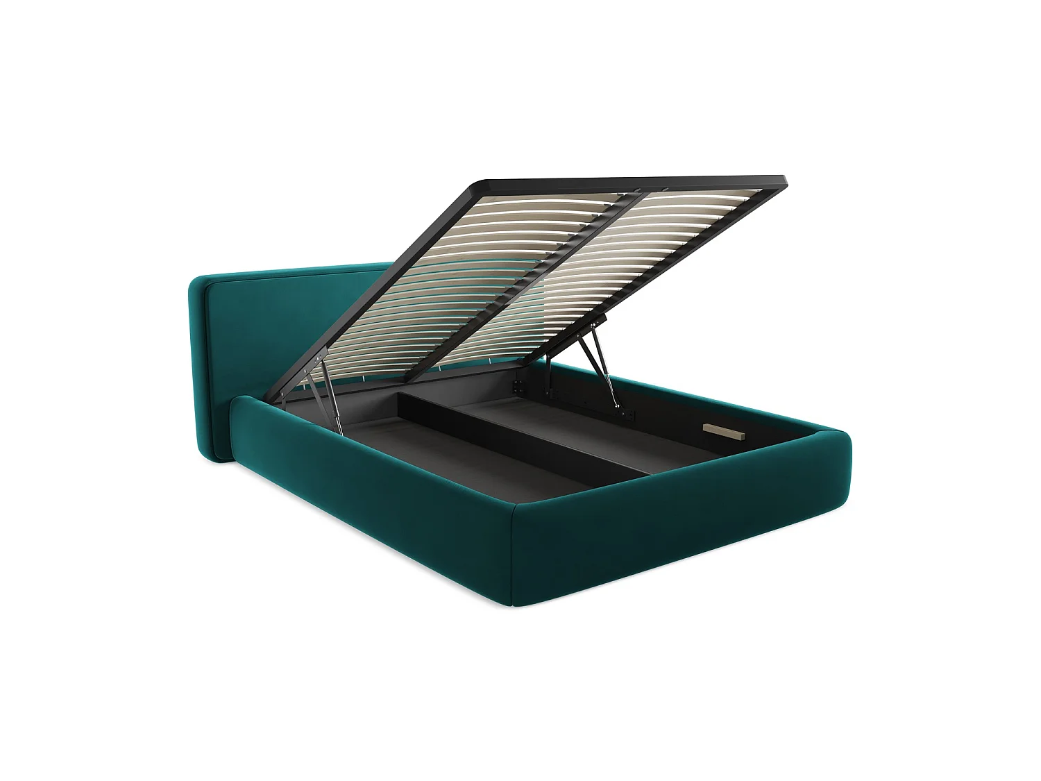 Lit coffre en velours 200 x 225 - marin - FIRENZE
