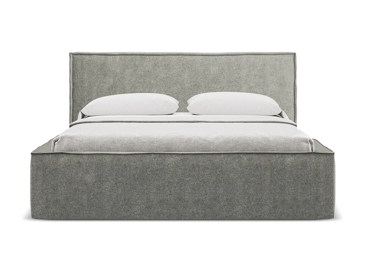 Lit coffre en tissu bouclette 180 x 200 - éléphant - ANANI