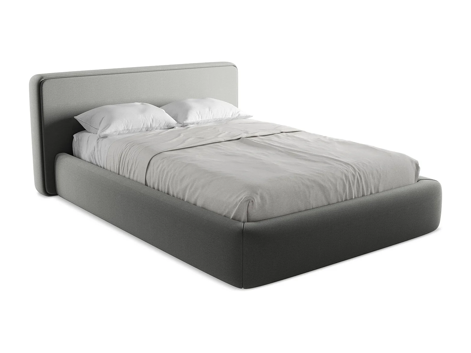 Cama com espaço de arrumação 140x200 cm em tecido bouclé - bege acinzentado - KIANA