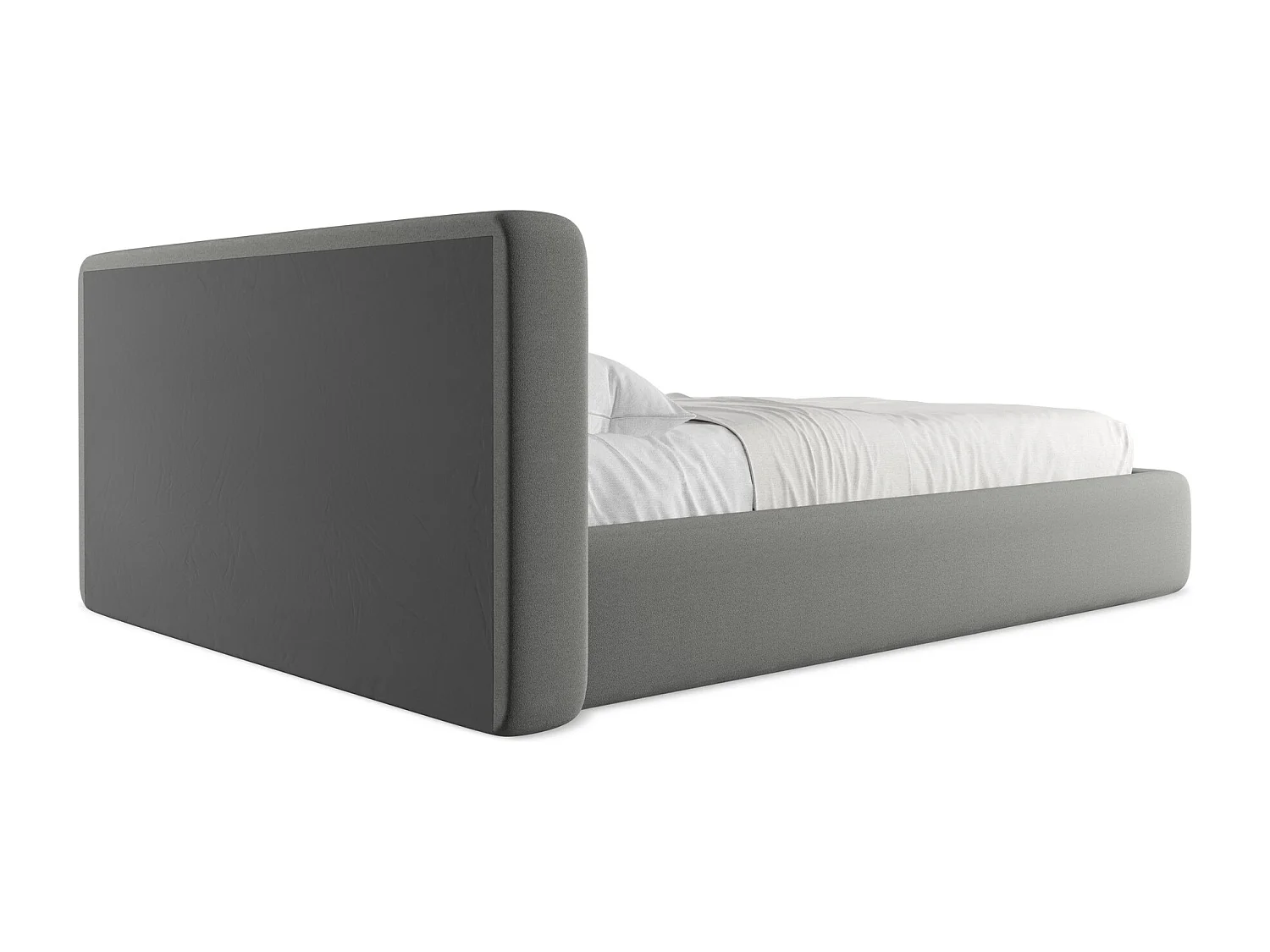 Cama com espaço de arrumação 140x200 cm em tecido bouclé - bege acinzentado - KIANA