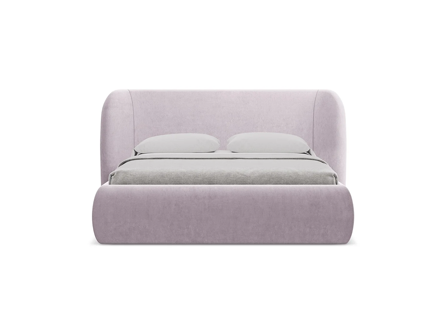 Lit coffre en velours 230 x 215 - lavande - TRIESTE