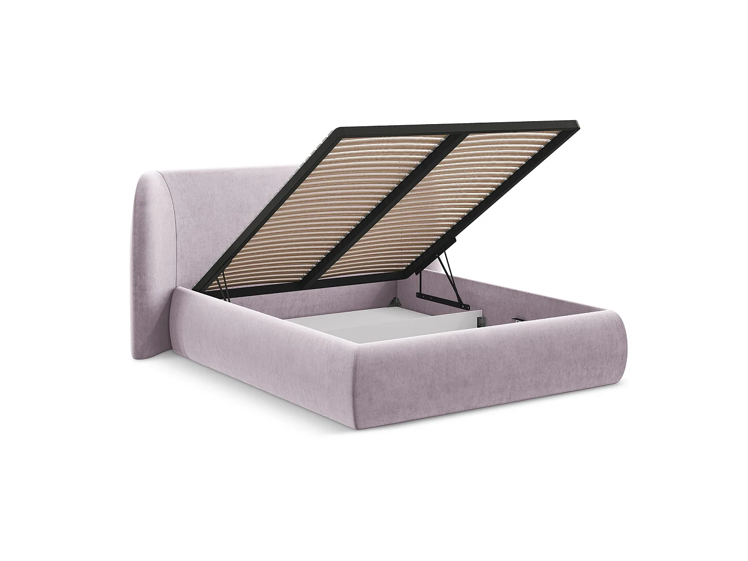 Lit coffre en velours 230 x 215 - lavande - TRIESTE