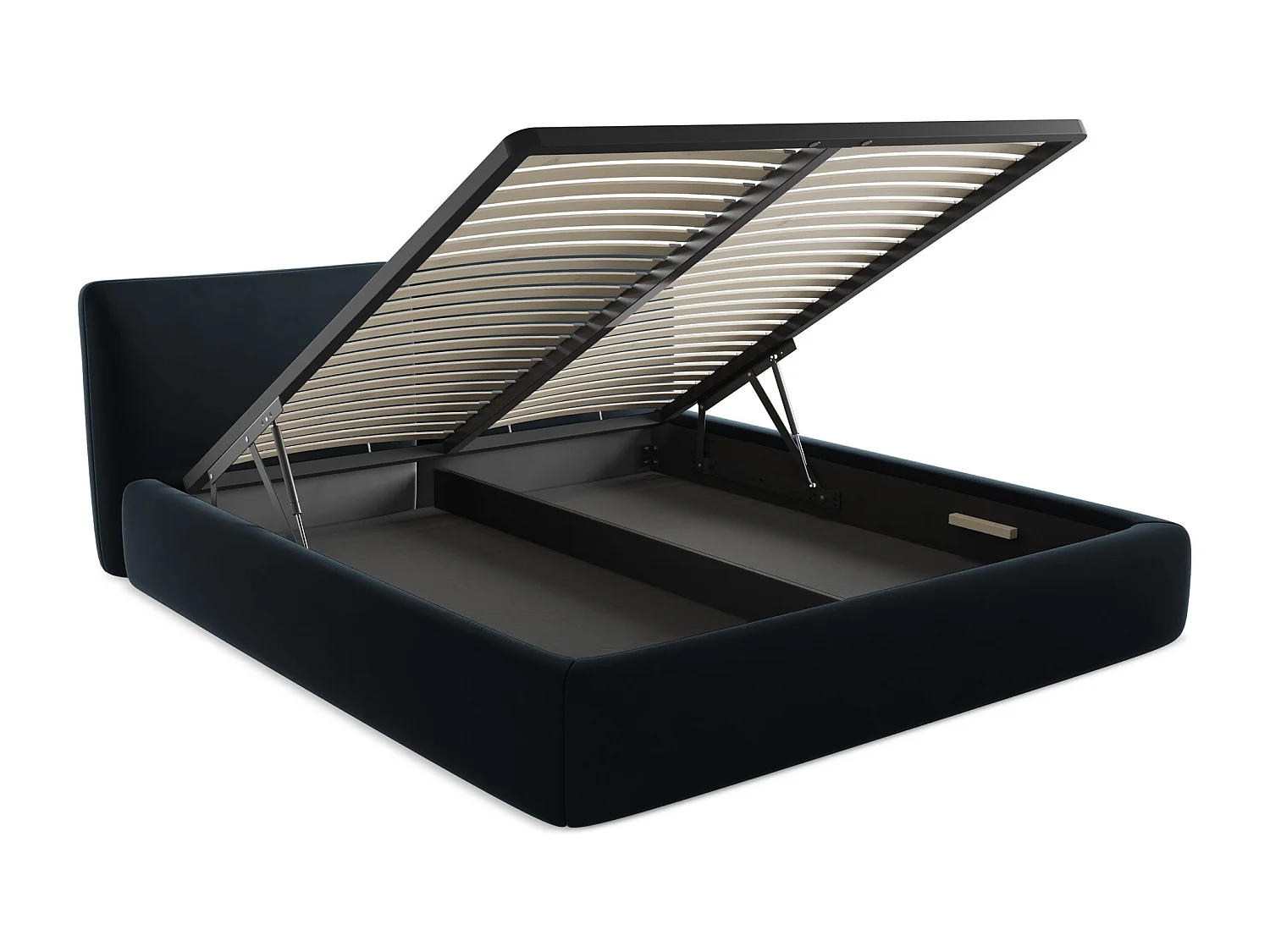 Lit coffre en velours 180 x 200 - bleu royal - HOKU