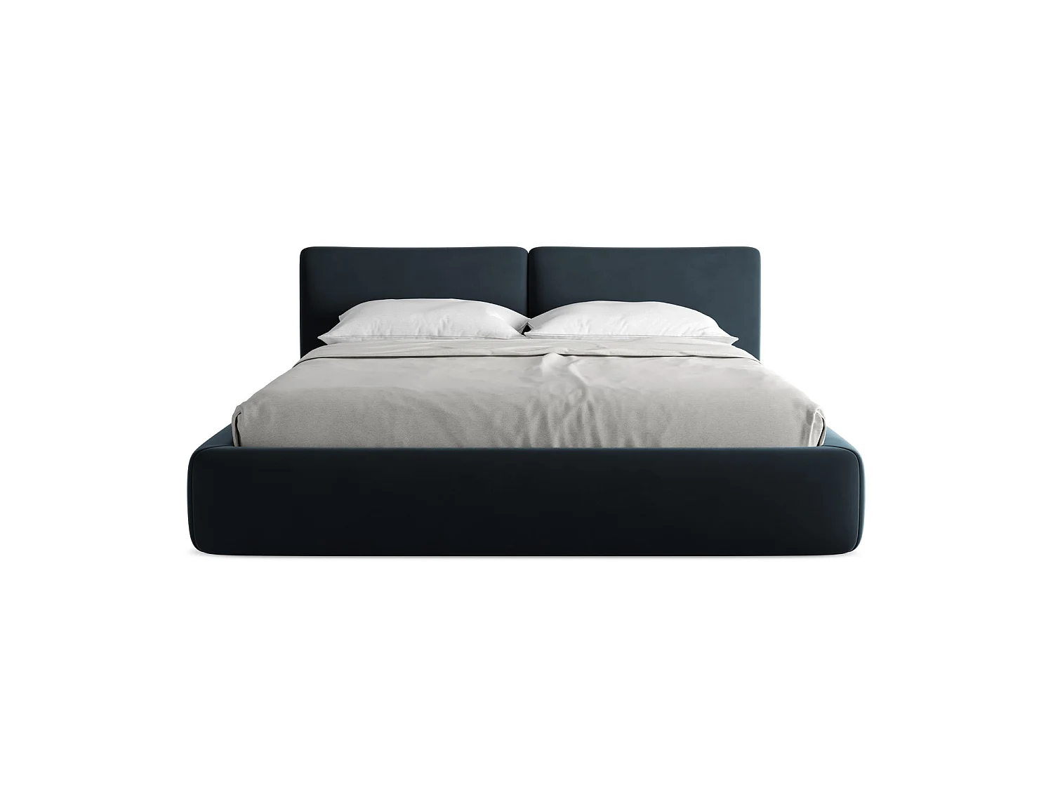 Lit coffre en velours 200 x 228 - bleu royal - MILANO