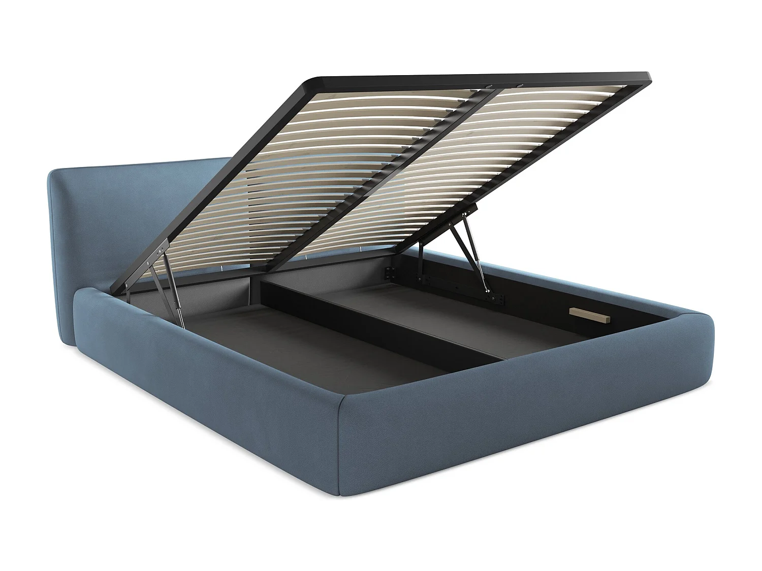 Łóżko 200 x 228 - z tkaniny szenilowej - jeans - HOKU