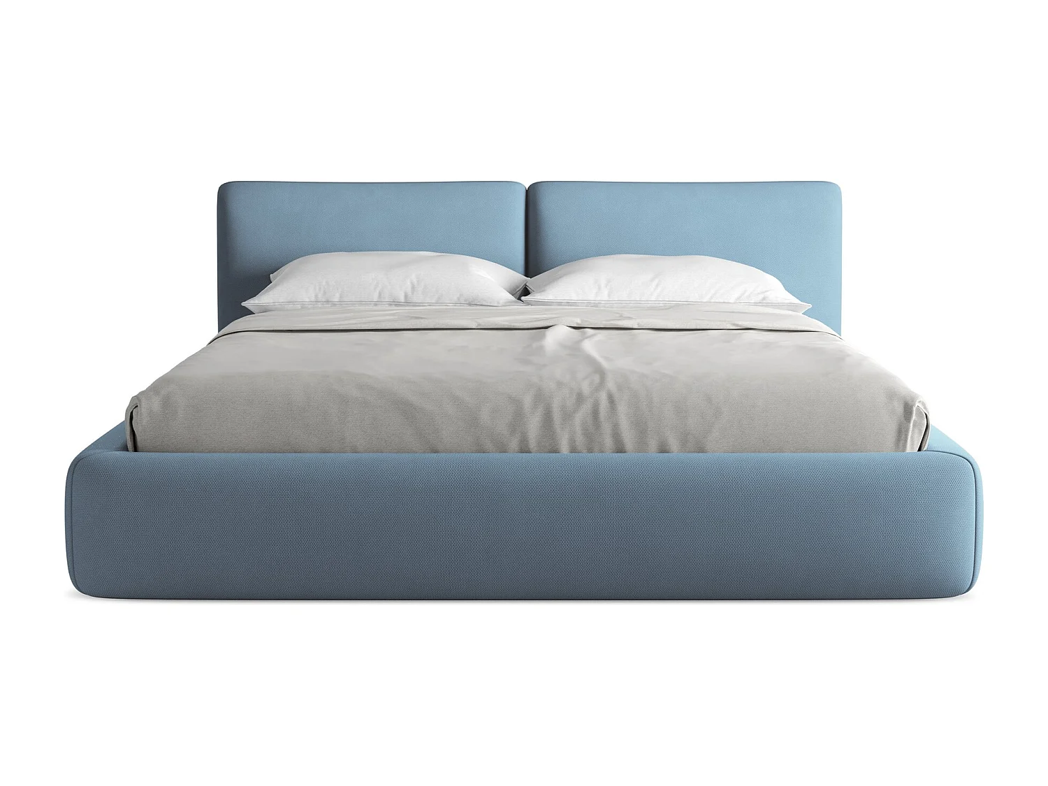 Lit coffre en tissu chenille 180 x 200 - jeans - HOKU