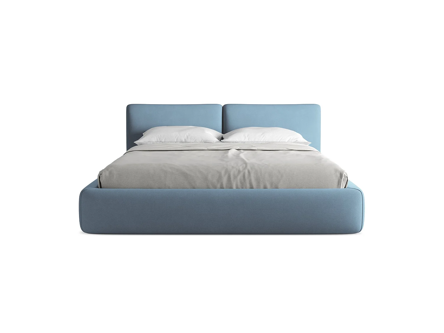 Lit coffre en tissu chenille 200 x 228 - jeans - MILANO